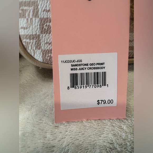 Juicy Couture Sandstone Geo Print Miss Juicy Crossbody Bag Detachable Strap, - Picture 9 of 11